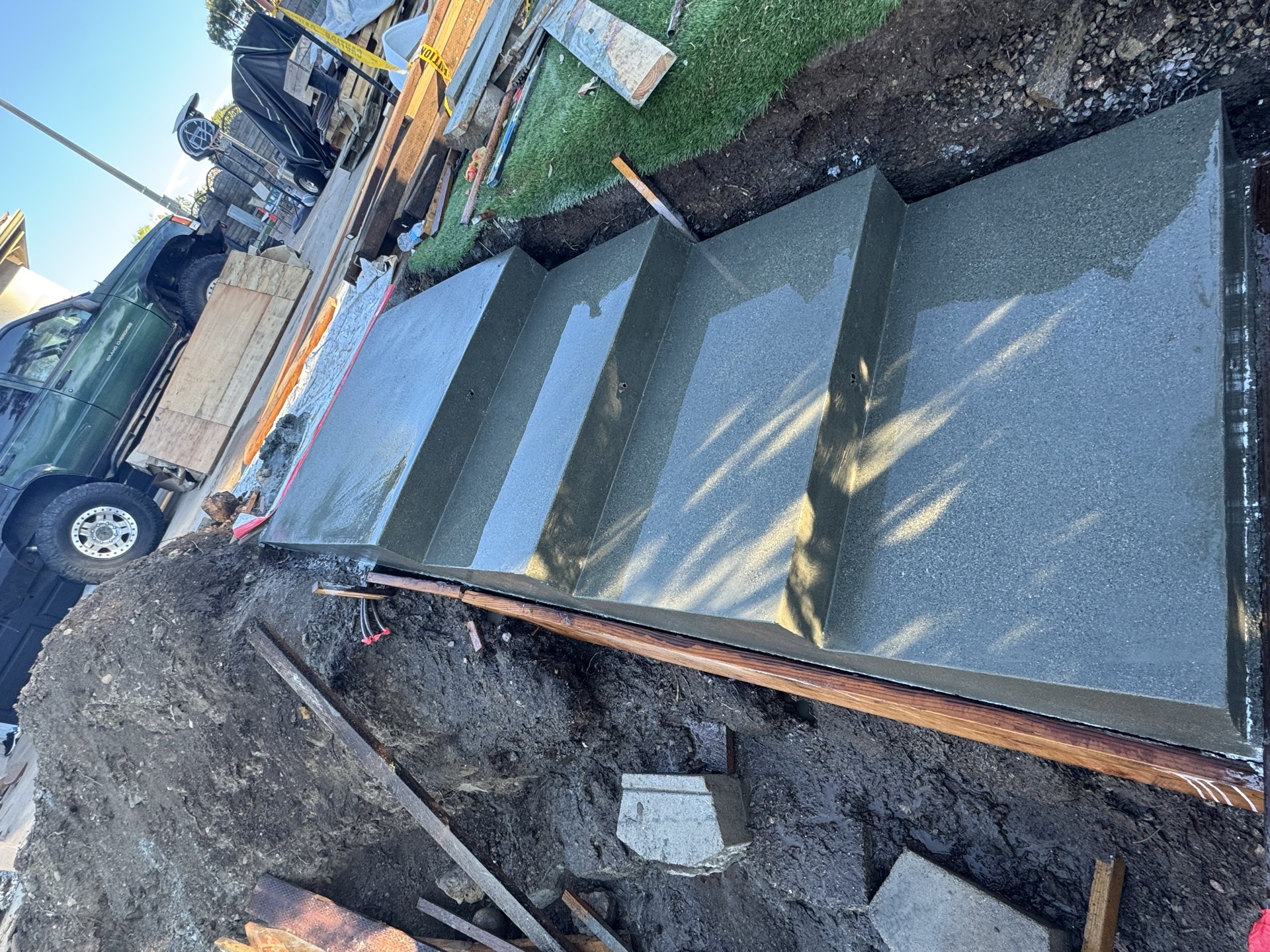 Concrete steps being built for a San Diego home