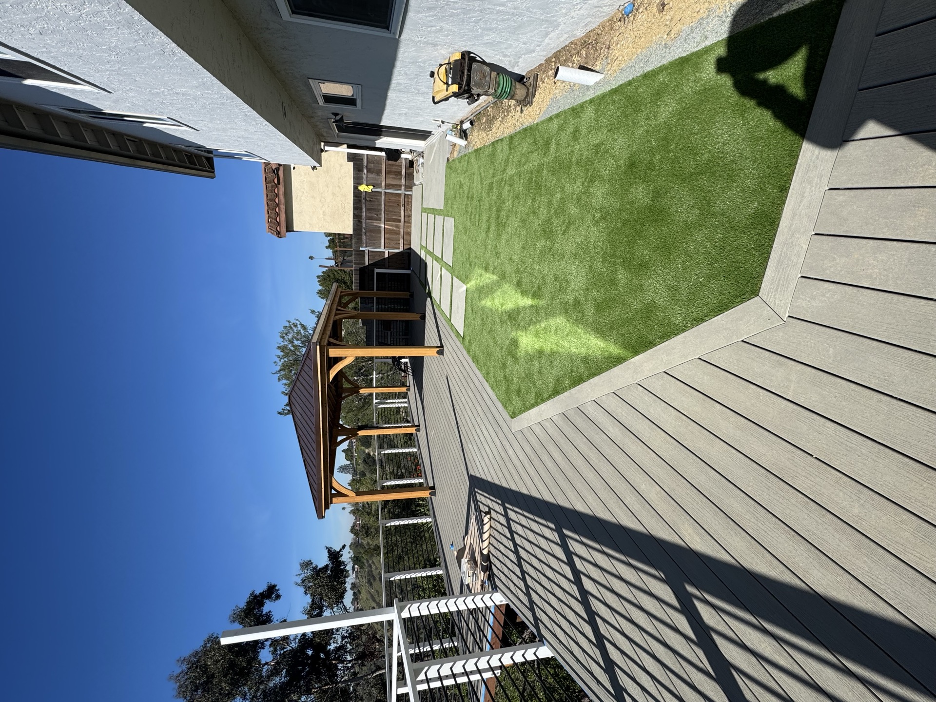 Deck and pergola installation in progress