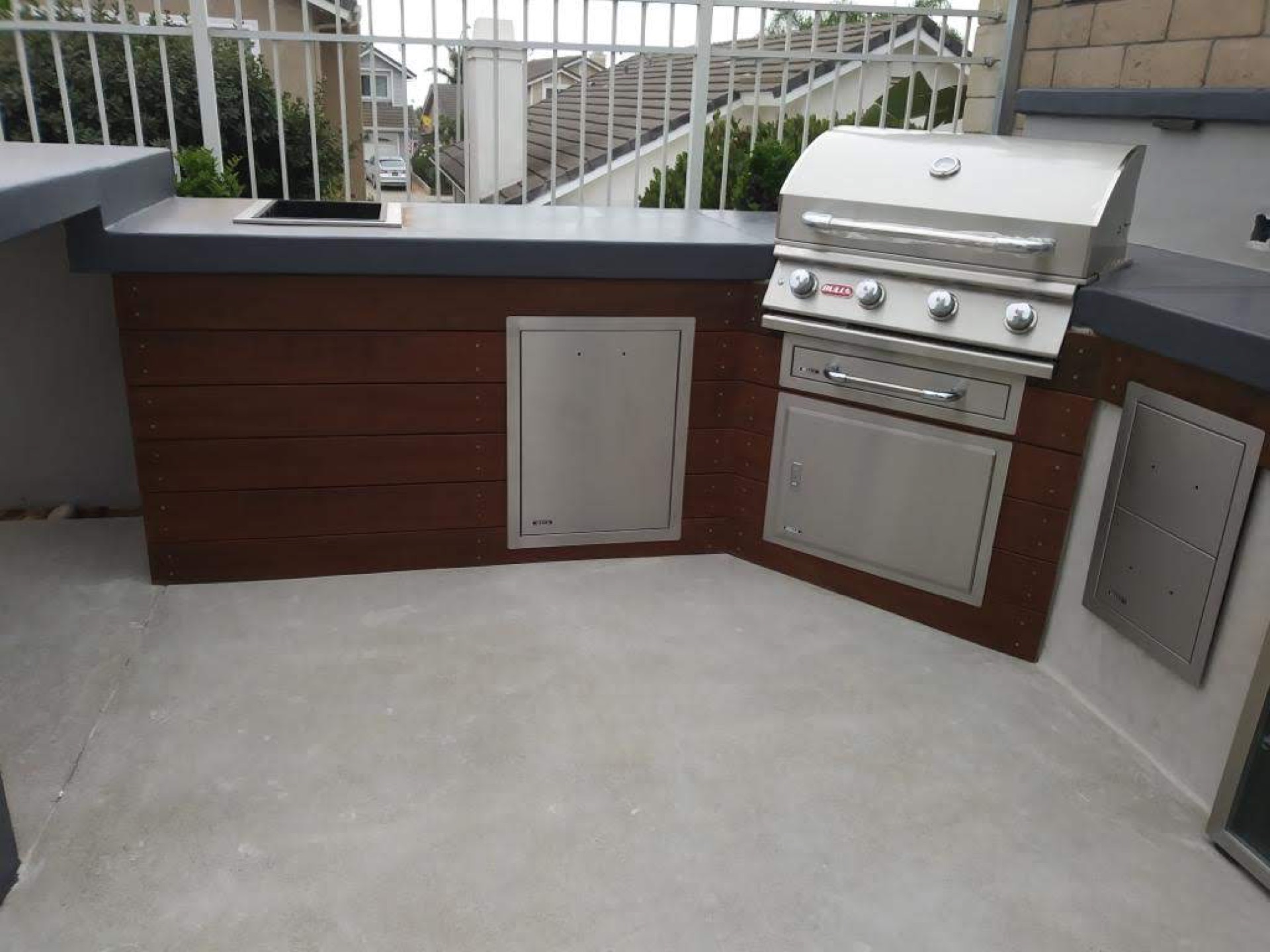 Hardwood grill station with Bull grill in San Diego