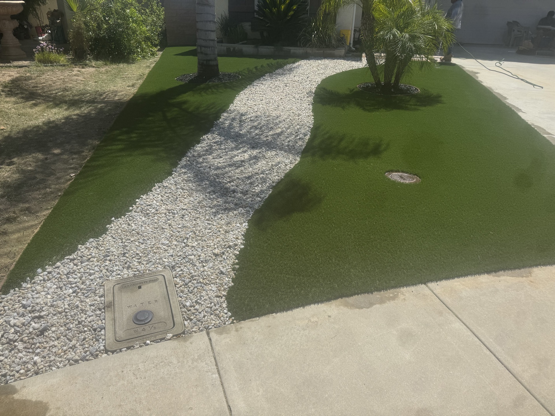 Professional turf and gravel landscaping for commercial property